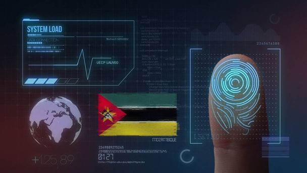 Identificatiesysteem voor biometrische scans met vingerafdrukken. Mozambiqu - Foto, afbeelding