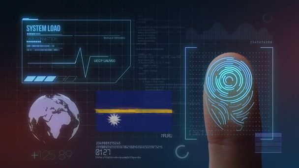 Finger Print Biometric Scanning Identification System. Nauru Nat - Photo, Image