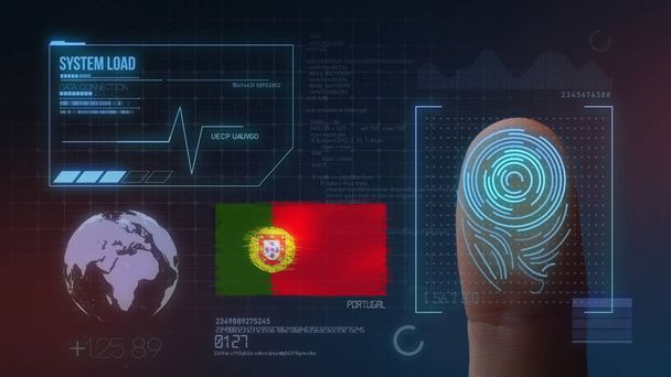 Biometrisches Identifikationssystem für Fingerabdrücke. portugal  - Foto, Bild