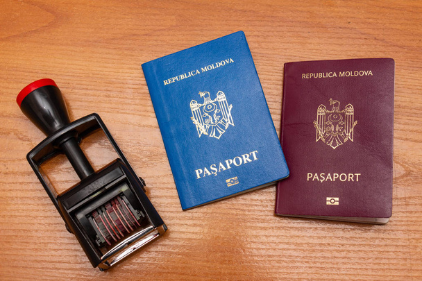 Biometric passports of citizens of the Republic of Moldova of re - Photo, Image