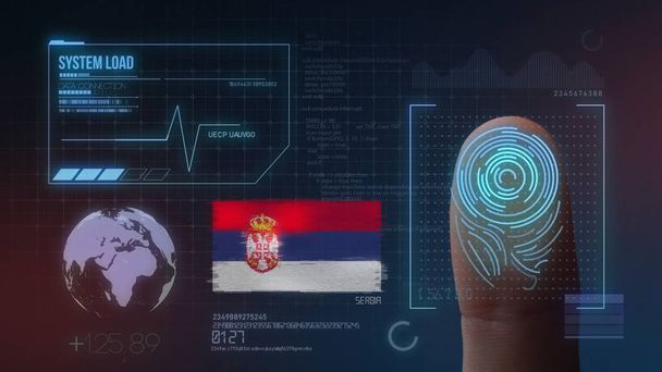 Système d'identification par balayage biométrique des empreintes digitales. Serbie Na
 - Photo, image