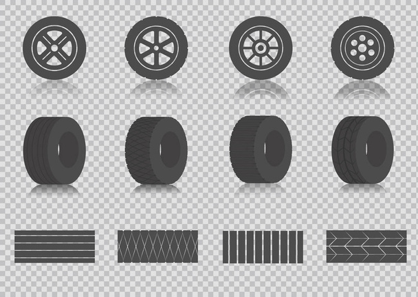 車の車輪アイコンテンプレート色編集可能 - ベクター画像
