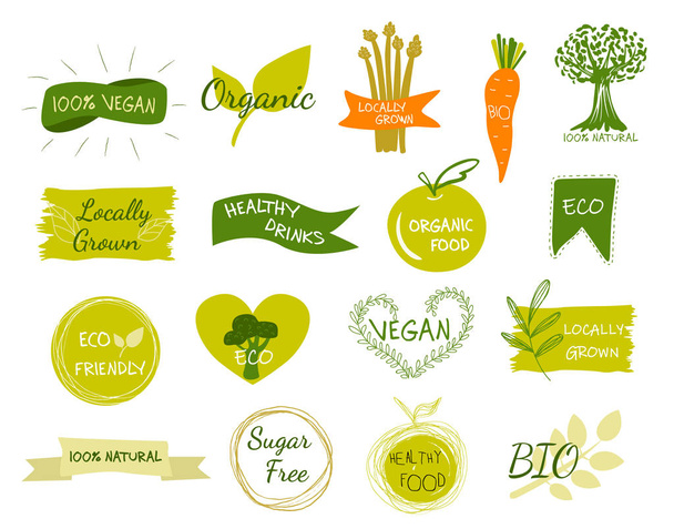 Vector eco, organic, bio logos or signs. - Vector, Image