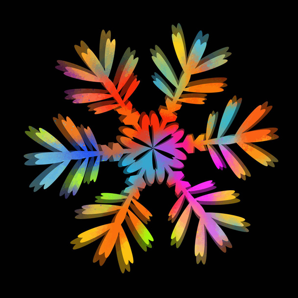 Flocon de neige multicolore abstrait. Illustration vectorielle
 - Vecteur, image