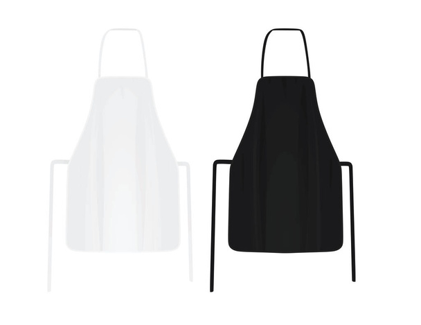 Siyah beyaz mutfak önlük. vektör illüstrasyon - Vektör, Görsel