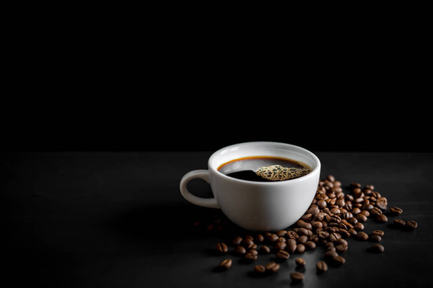 Coffee, black coffee, drip coffee, making coffee in low-light black - Photo, Image