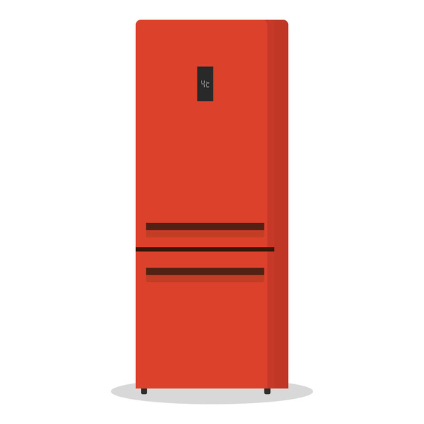 roter Kühlschrank - Vektor, Bild