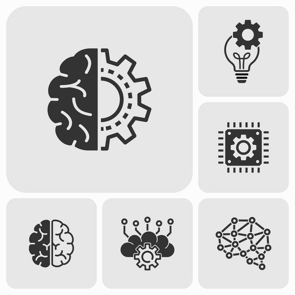 Artificial intelligence icons set. Vector illustration isolated. - Vettoriali, immagini