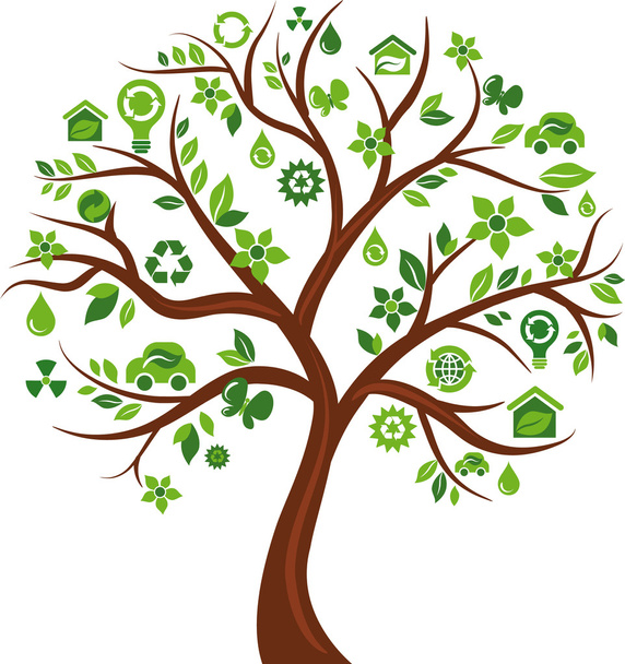 ekolojik simgeler ağaç - 3 - Vektör, Görsel