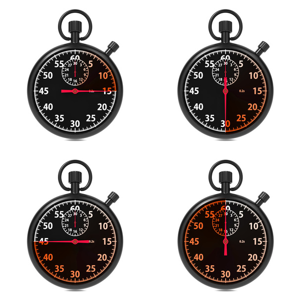 stopwatch - rode timers. instellen op wit. - Foto, afbeelding