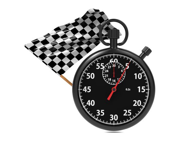 Stopwatch with checkered flag. - Photo, Image
