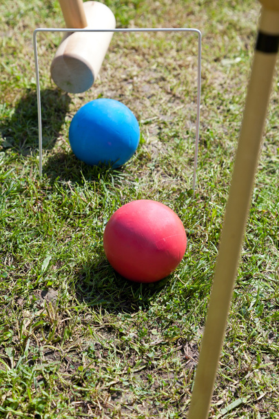 game of croquet on green lawn - Photo, Image