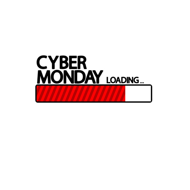 Cyber Monday Sale, progress loading bar design template, векторная иллюстрация - Вектор,изображение