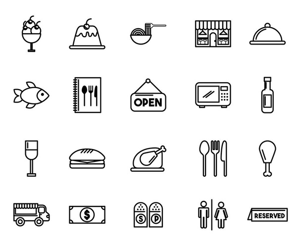 bundle of restaurant service set icons - Vector, Image