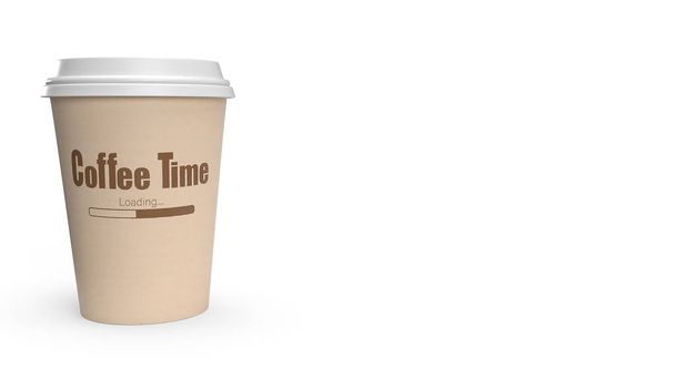  чашка кофе на белом фоне 3D рендеринг
 - Фото, изображение