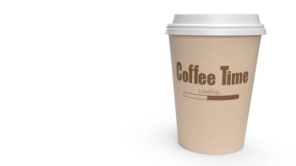  Kaffeetasse auf weißem Hintergrund 3D-Rendering - Foto, Bild
