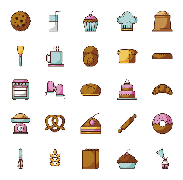 paquet d'icônes pâtisserie boulangerie
 - Vecteur, image