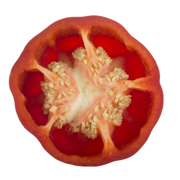 Closeup of bell pepper isolated on white background, close-up  - Φωτογραφία, εικόνα