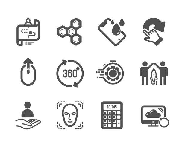 Set of Technology icons, such as Recruitment, Swipe up, Calculator. Vector - Vektor, kép