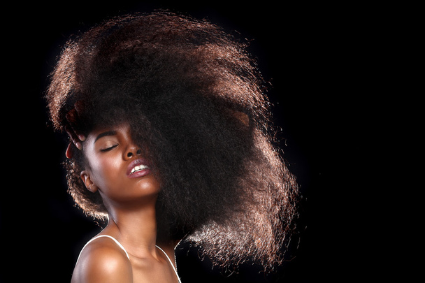 African American Black Woman With Big Hair - Φωτογραφία, εικόνα