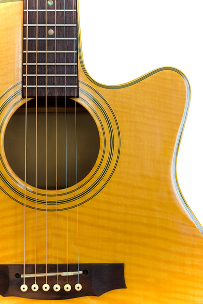 Guitarra acústica isolada de corte amarelo
 - Foto, Imagem