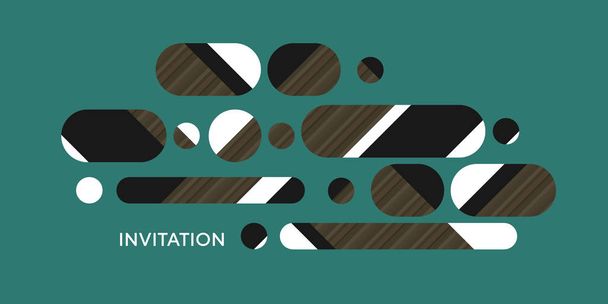 Ling oval shapes horizontal composition - Vector, Image