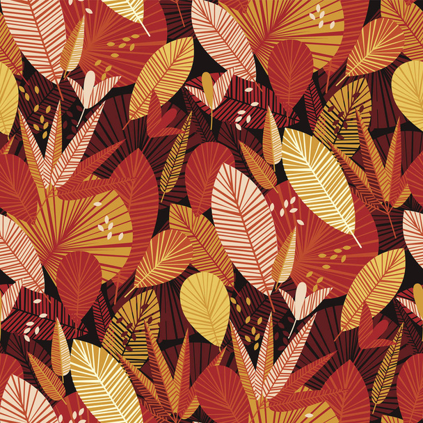 Colorful tropical leaves seamless pattern - Vecteur, image