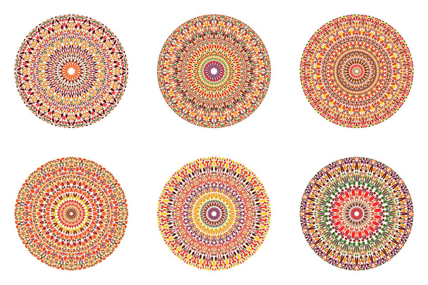 rotondo astratto circolare ghiaia ornamento mandala set
 - Vettoriali, immagini