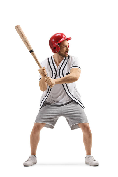 Man waiting a ball with a baseball bat - Foto, afbeelding