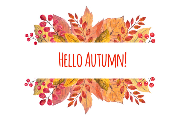 Szép keret őszi levelek. Vízszín kézzel festett illusztráció. Elszigetelt fehér alapon. Használható üdvözlőkártya, Halloween meghívó, hálaadás napja, design, tapéta, textil - Fotó, kép