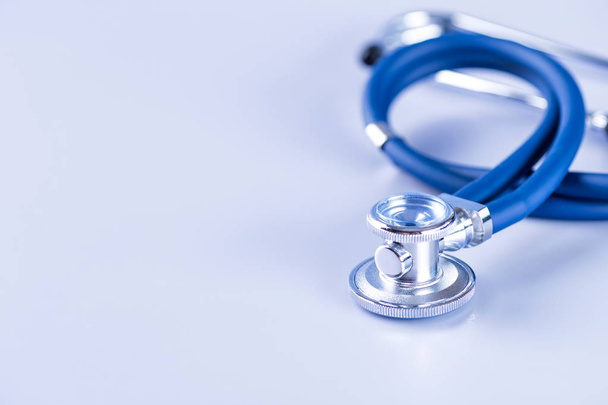 Medical concept image. Stethoscope on white background close up. - 写真・画像