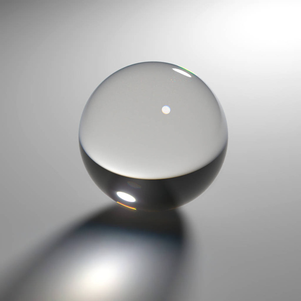 Glass sphere with caustic light - Φωτογραφία, εικόνα