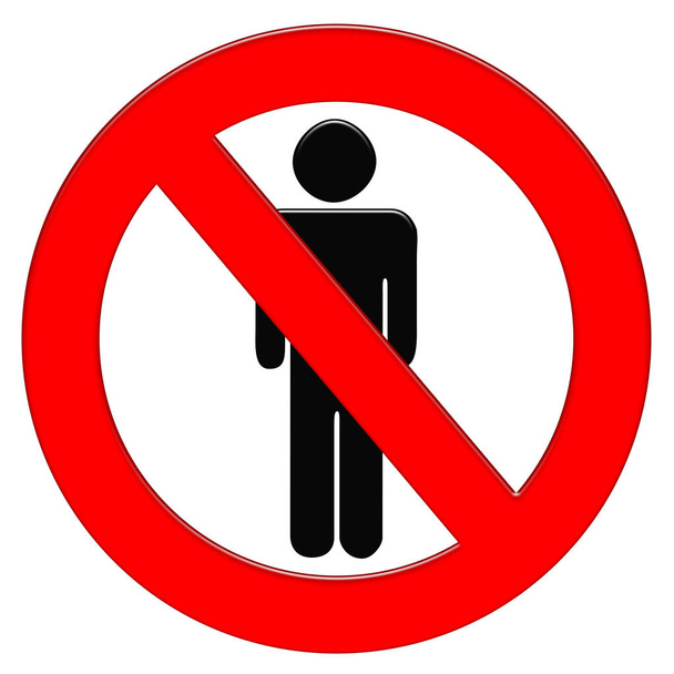 Symbol zákazu pro obrázek ikony člověka - Fotografie, Obrázek