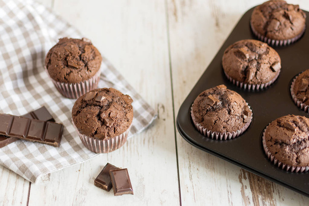 Jen Pečené čokoládové muffiny. - Fotografie, Obrázek