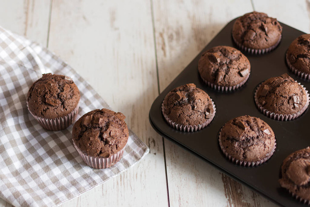 Jen Pečené čokoládové muffiny. - Fotografie, Obrázek