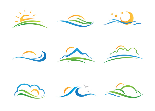 Paisaje naturaleza experiencia y vacaciones agencia de viajes ilustración logo
 - Foto, imagen