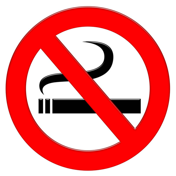 Smoking ban symbol illustration icon - Photo, Image