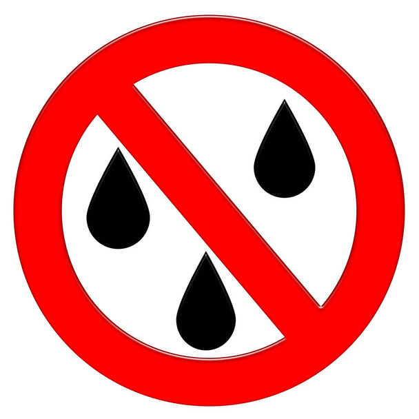 Símbolo de prohibición con icono de ilustración de gotas
 - Foto, Imagen