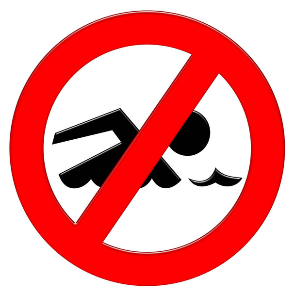 Interdiction de nager symbole illustration icône
 - Photo, image