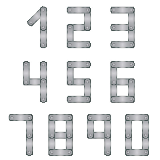 μεταλλικά αριθμούς - Διάνυσμα, εικόνα