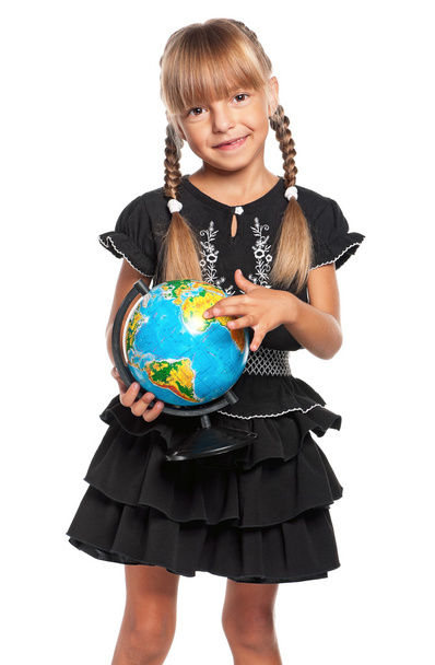 meisje met globe - Foto, afbeelding