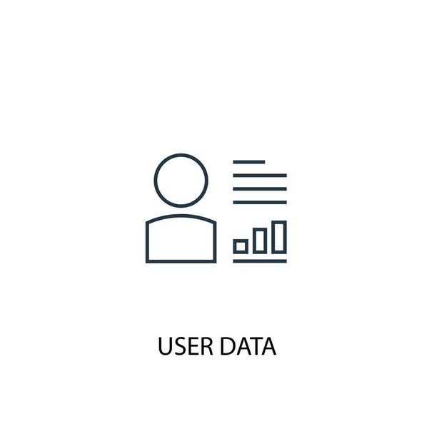 ユーザー データの概念行アイコン。単純な要素のイラスト。ユーザー データの概念の概略記号のデザイン。ウェブやモバイルに使用できます - ベクター画像
