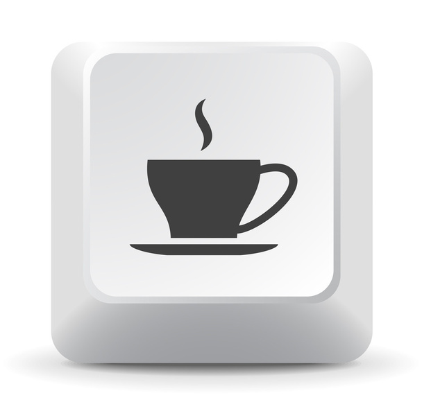 Xícara de café no teclado
 - Vetor, Imagem