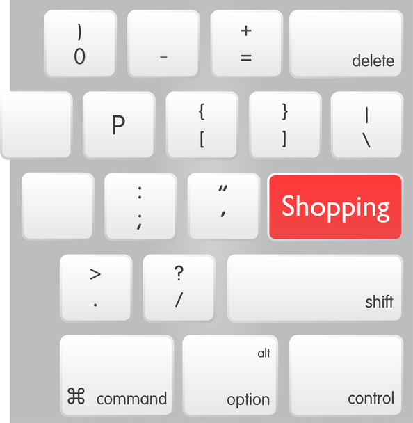Carro de compras en el teclado
 - Vector, Imagen