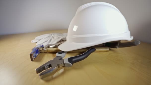 Labor day tools and equipment for work from construction site place. - Footage, Video