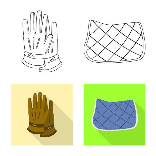 Vector illustration of equipment and riding symbol. Set of equipment and competition stock vector illustration. - Вектор, зображення