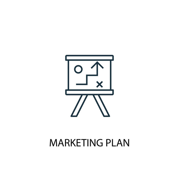marketing plan concept line icon. Simple element illustration. marketing plan concept outline symbol design. Can be used for web and mobile - Vector, Image