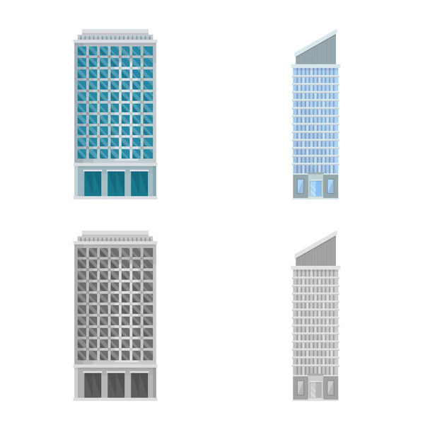 Vector ontwerp van gemeentelijke en pictogram van het centrum. Set van gemeentelijke en landgoed voorraad vectorillustratie. - Vector, afbeelding
