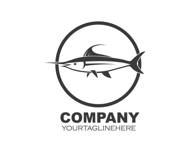 modrá Marlin Fish ikona logo obrázek - Vektor, obrázek