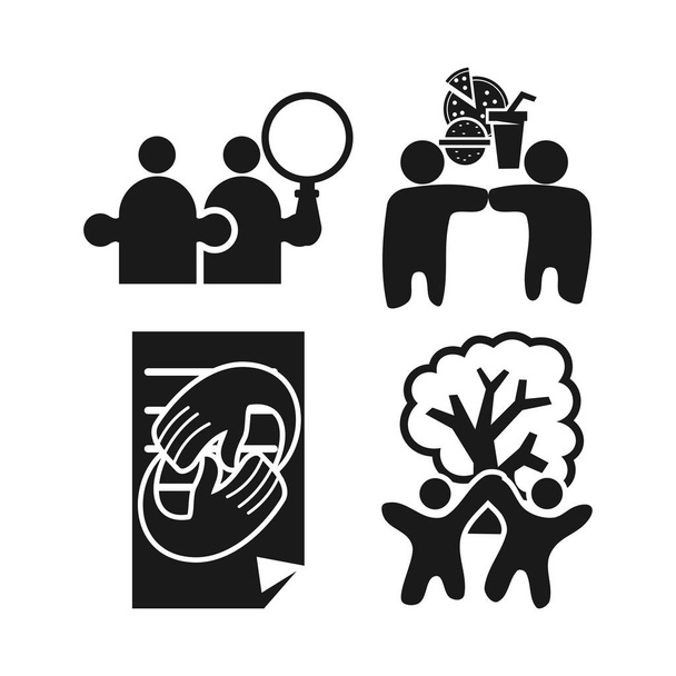 Команда зобов'язань співпрацювати бізнес чорний логотип ілюстрація Ve
 - Вектор, зображення